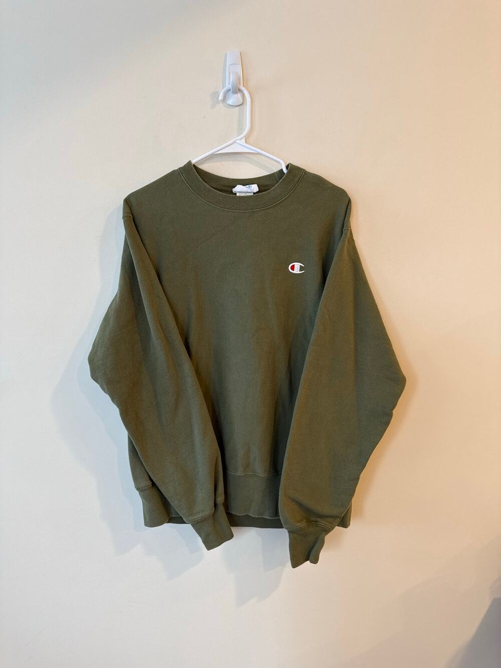 VTG Champion Reverse Weave Sweatshirt Men's Medium Olive Green Crewneck Pullover